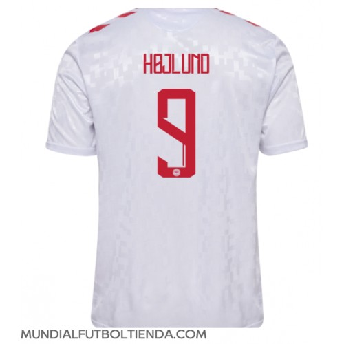 Camiseta Dinamarca Rasmus Hojlund #9 Segunda Equipación Replica Eurocopa 2024 mangas cortas